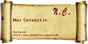 Neu Celesztin névjegykártya